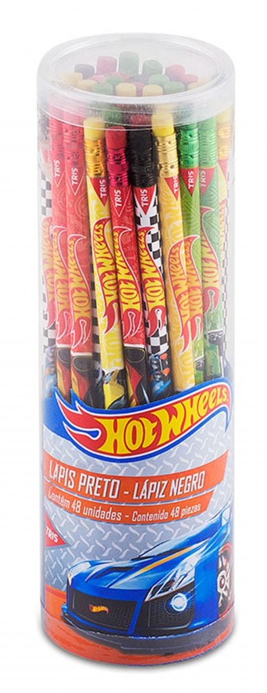 LAPIS TRIS HOT WHEELS COM BORRACHA  657295