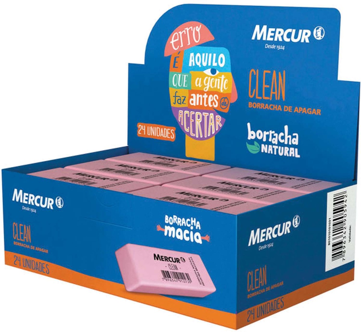 BORRACHA MERCUR CLEAN ROSA 