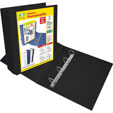 PASTA ACP PERSONNALITE REVESTIDO C/CRISTAL OFICIO 75MM 4ARGOLAS PRETA