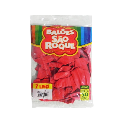 BALAO SAO ROQUE 7 LISO VERMELHO FOGO