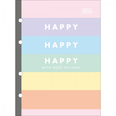 CADERNO TILIBRA PARA FICHARIO 80FLS PAUTADO HAPPY 310239