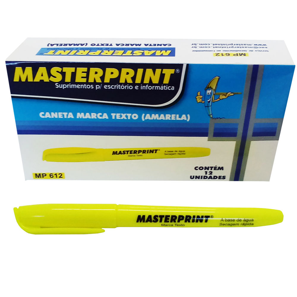 MARCA TEXTO MASTERPRINT MP612 AMARELO