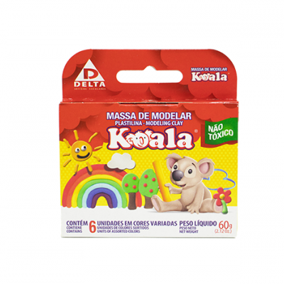 MASSA DE MODELAR KOALA 6 CORES VARIADAS 60G 2833