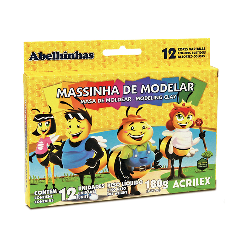 MASSA DE MODELAR ACRILEX C/12 180G 7012