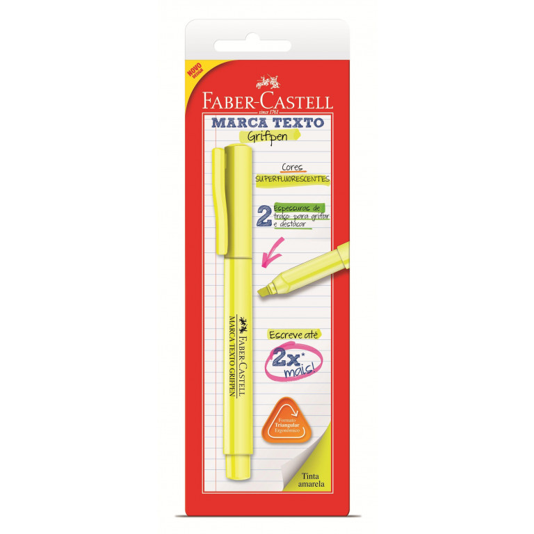 MARCA TEXTO FABER CASTELL BLISTER AMARELO GRIFPEN SM/MTAMZF