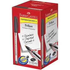 CANETA FABER CASTELL TRILUX PONTA MEDIA PRETA