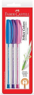 CANETA FABER CASTELL BLISTER C/3 TRILUX SM/032 COLORIDA