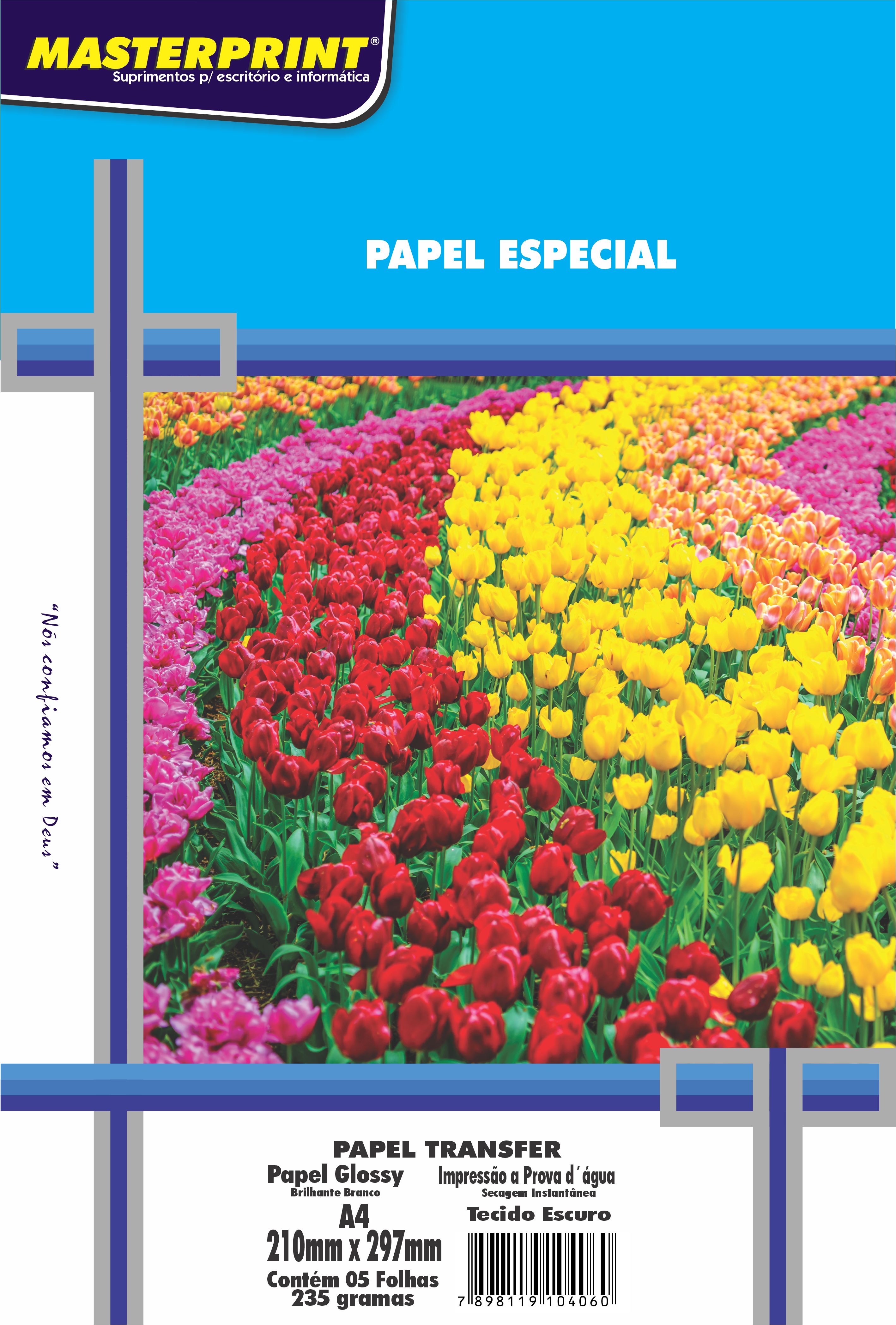 PAPEL TRANSFER A4 235G MASTERPRINT TECIDOESCURO 5FLS