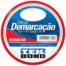 FITA TEK BOND 48X15 DEMARCACAO VERMELHA