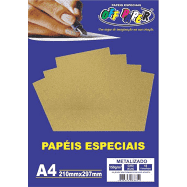 PAPEL OFF PAPER METALIZADO 150G A4 C/15F OURO