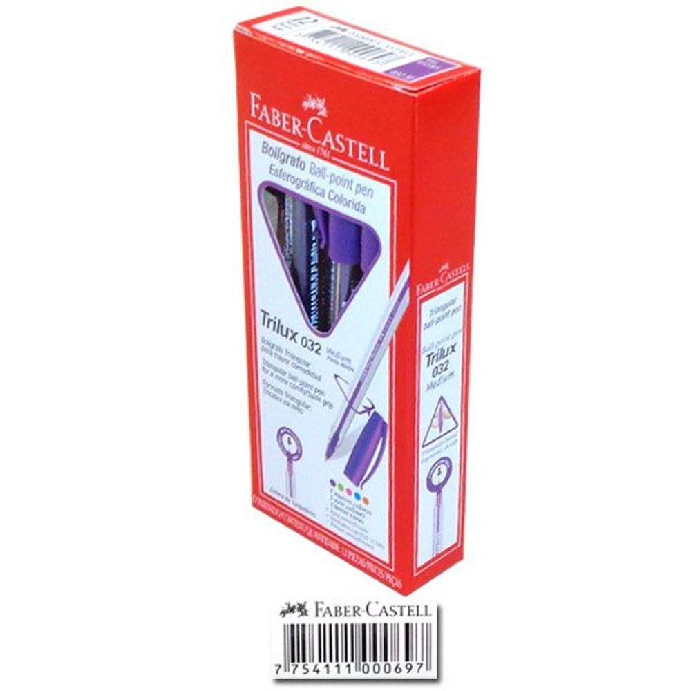 CANETA FABER CASTELL TRILUX PONTA MEDIA ROXA 032