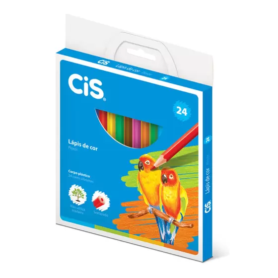 LAPIS DE COR CIS PLASTIC 24 CORES 