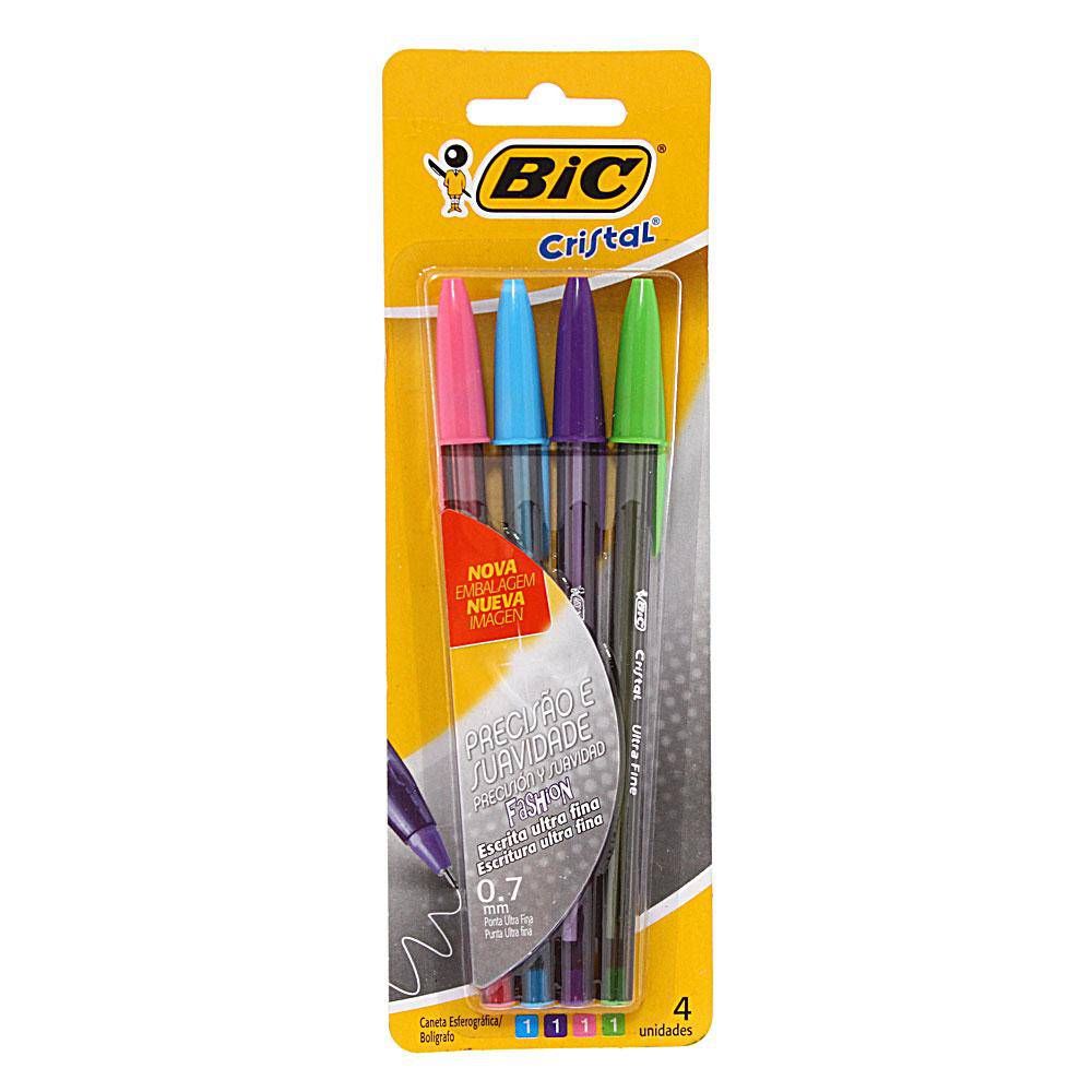 CANETA BIC BLISTER CRISTAL FASHION 0.7 C/4 902482