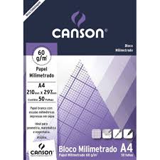 PAPEL CANSON MILIMETRADO A4 60G C/50F