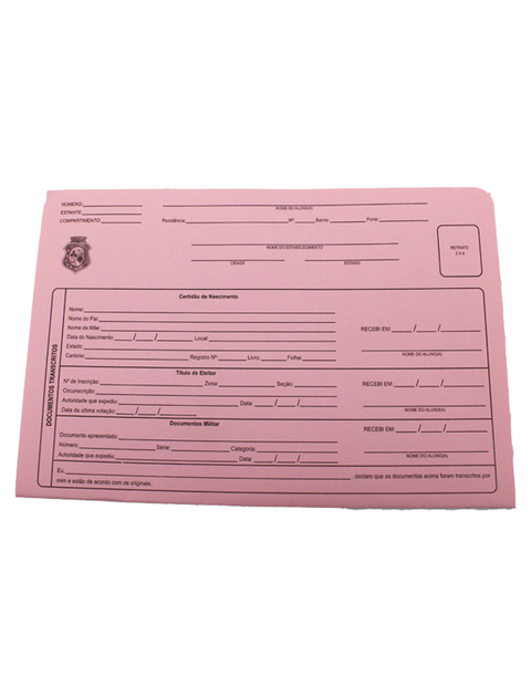 PASTA PARA MATRICULA ROSA