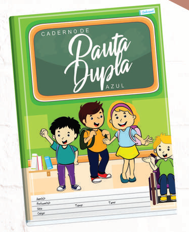 CADERNO PAUTA DUPLA AZUL CADERNUS 30 FOLHAS TAMANHO 200X270