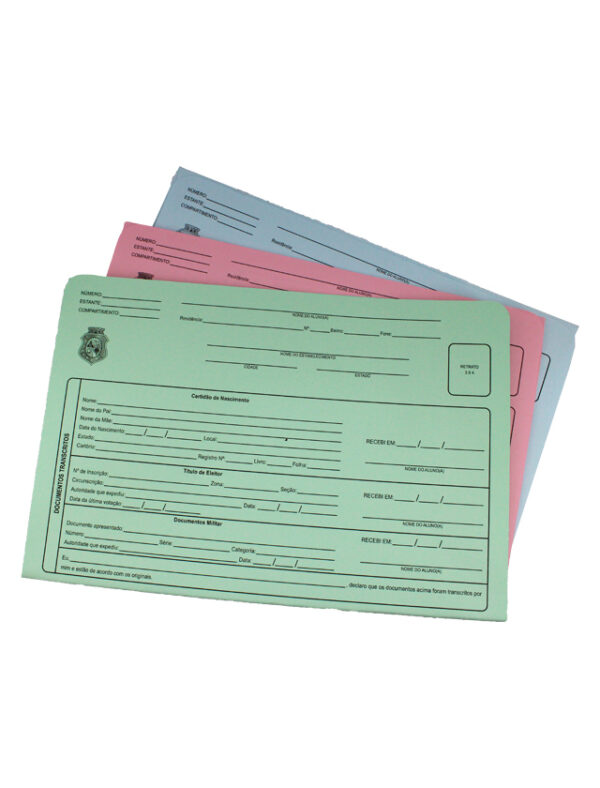 PASTA PARA MATRICULA CADERNUS SORTIDA