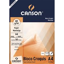 PAPEL MANTEIGA CANSON CROQUIS A4 50FL