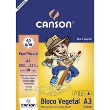 PAPEL VEGETAL CANSON 60G A3 ESCOLAR 7080