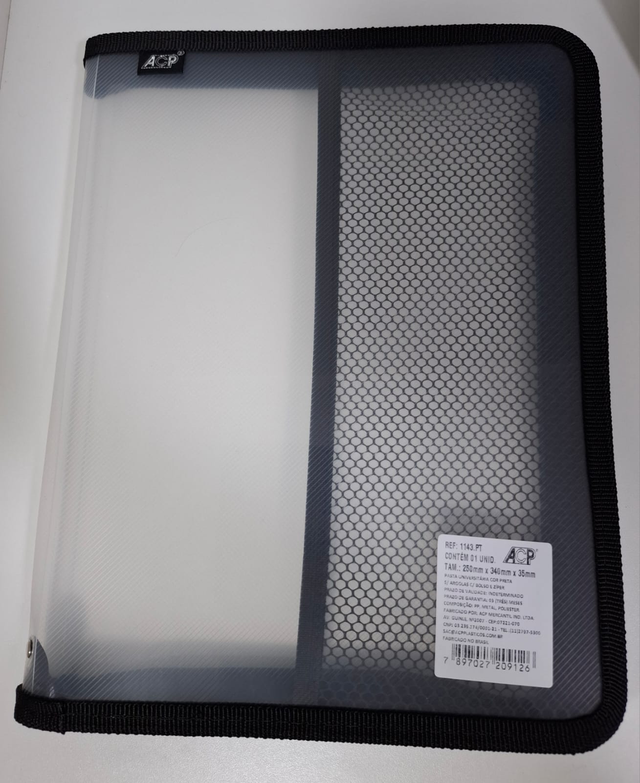 FICHARIO ACP S/FER C/BOLSO ZIPER 1143 PT