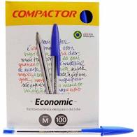 CANETA COMPACTOR ECONOMICA MEDIA C/100 AZUL