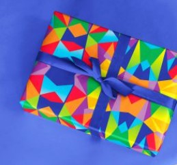 PAPEL PRESENTE VGESSELE C/10 FOLHAS POLÍGONOS COLORIDOS 213