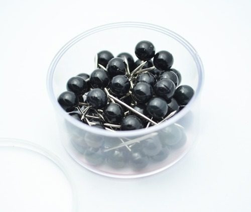 ALFINETE ACC P/MAPA CX/50UN PRETO