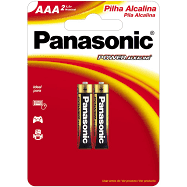 PILHA PANASONIC AAA ALCALINA PALITO LR03/2BT