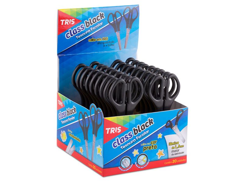 TESOURA ESCOLAR TRIS CLASS BLACK 13CM 602318