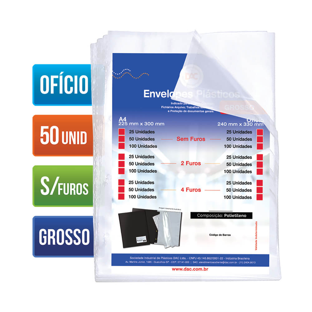 ENVELOPE DAC BLISTER C/50 SEM FURO 5075