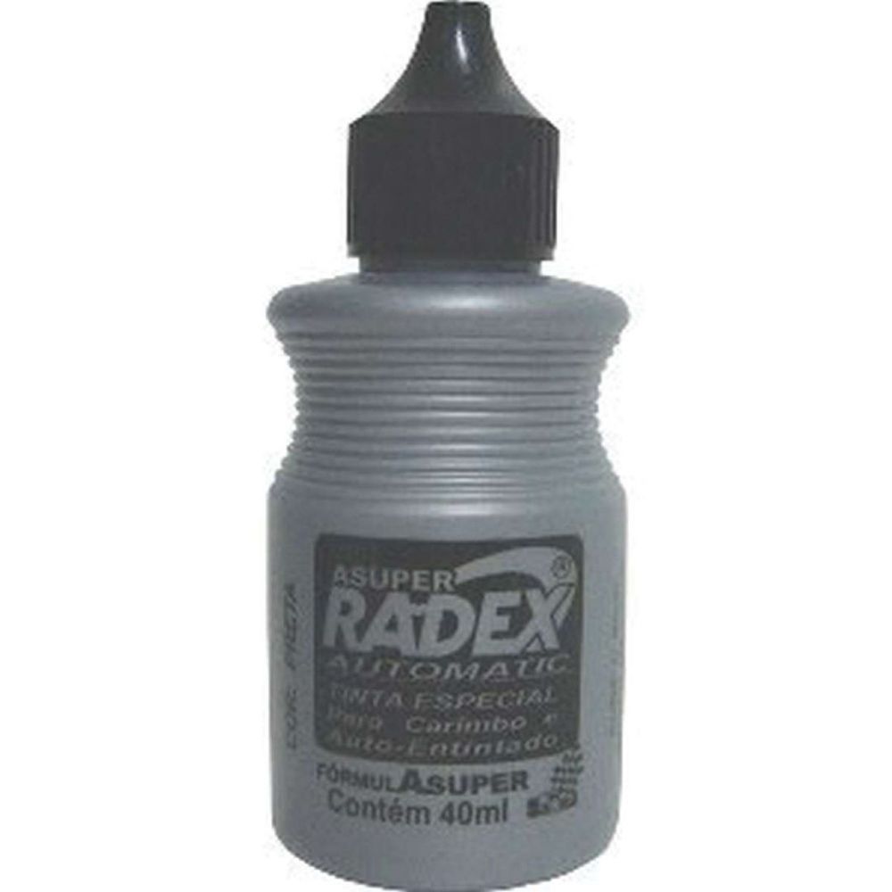 TINTA PARA CARIMBO SUPER RADEX 40ML AUTO PRETO