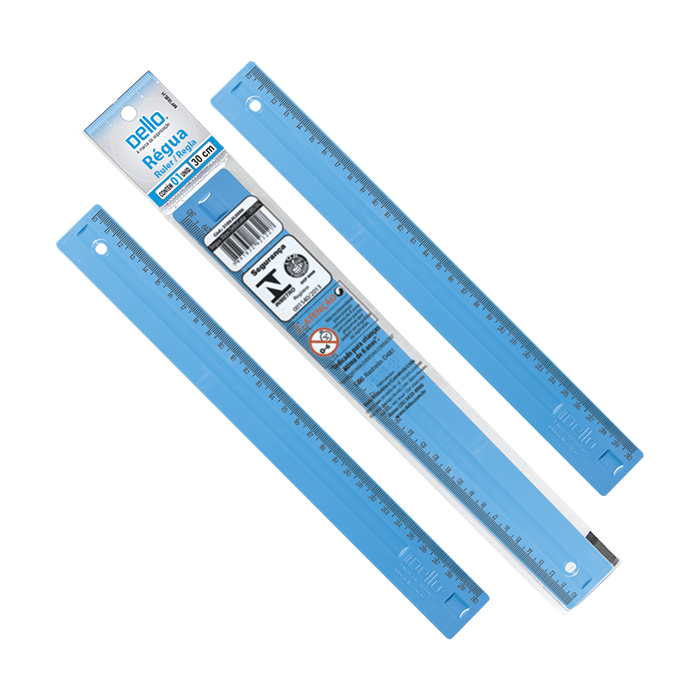 REGUA DELLO 30CM POP AZUL 3112.C