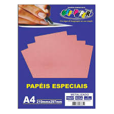 PAPEL OFF PAPER METALIZADO 150G A4 C/15F ROSA