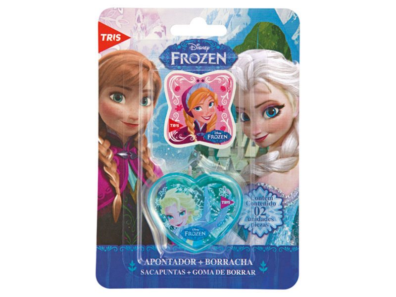 APONTADOR+BORRACHA TRIS BLISTER FROZEN 679150