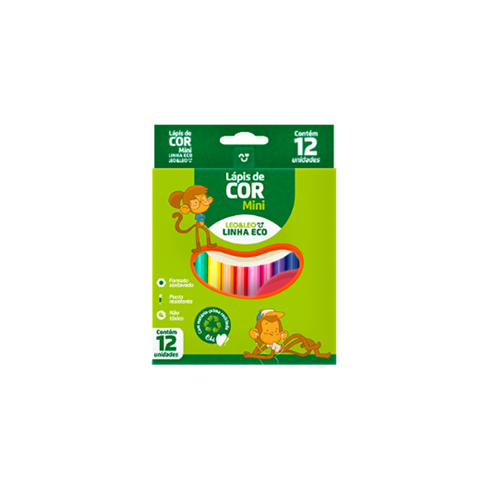 LAPIS DE COR LEO&LEO SEXTATADO ECO C/12 PEQUENO