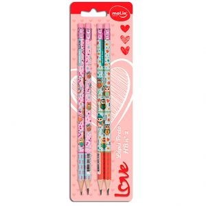 LAPIS MOLIN HB LOVE CORUJA BLISTER C/4 22842