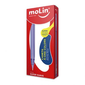 CANETA MOLIN ESFEROGRAFICA A-ONE 1.0 ROXA 1035