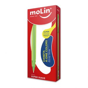 CANETA MOLIN ESFEROGRAFICA A-ONE 1.0 VERDE CLARO 1036
