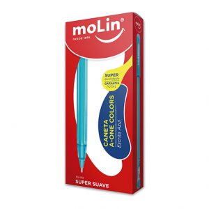 CANETA MOLIN ESFEROGRAFICA A-ONE 1.0 AZUL CELESTE 1037