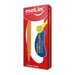 CANETA MOLIN ESFEROGRAFICA A-ONE 1.0 LARANJA 1038
