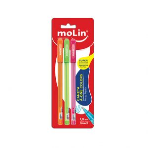 CANETA MOLIN ESFEROGRAFICA A-ONE BLISTER C/3 SORTIDA 1032