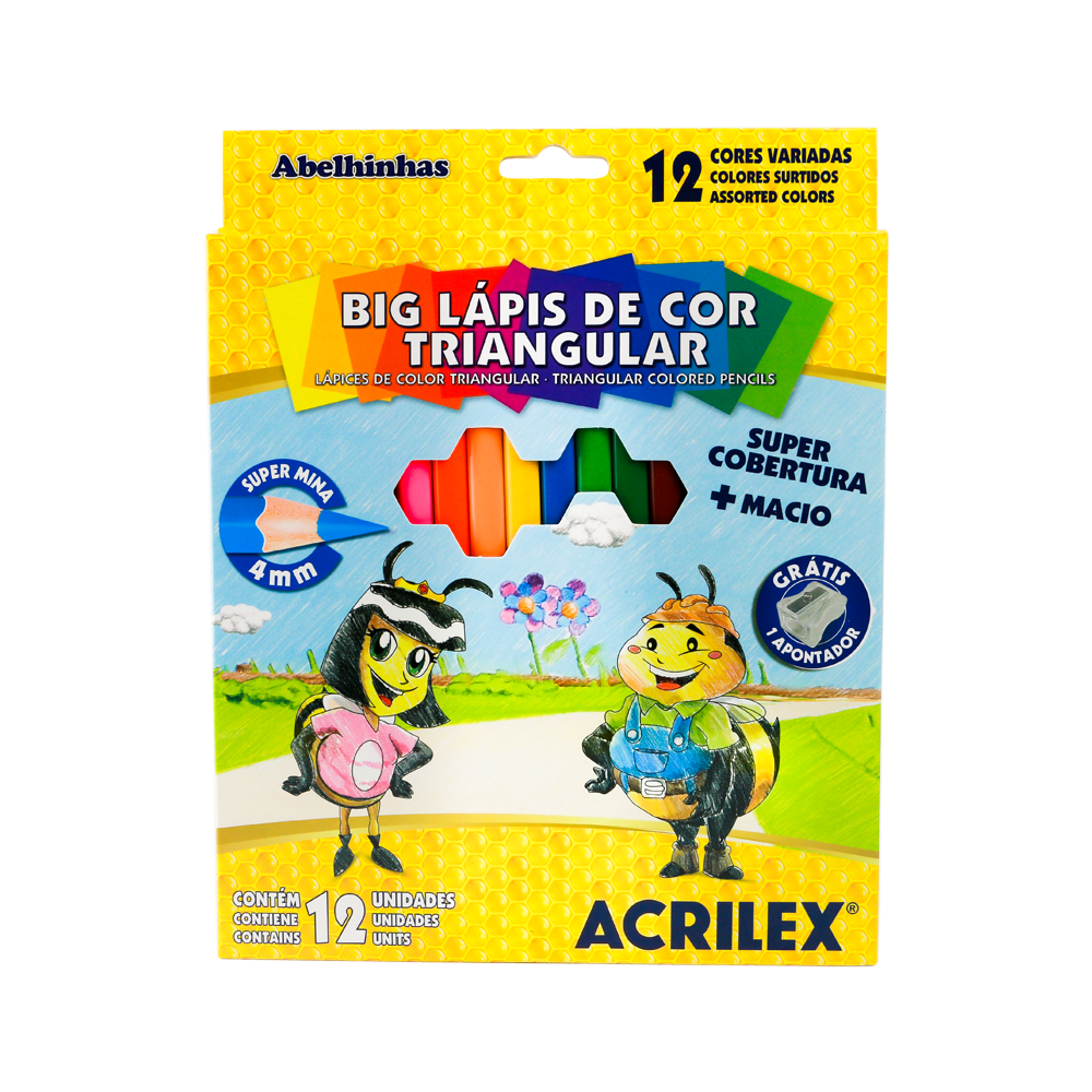 BIG LAPIS DE COR ACRILEX TRIANGULAR C/12 09697