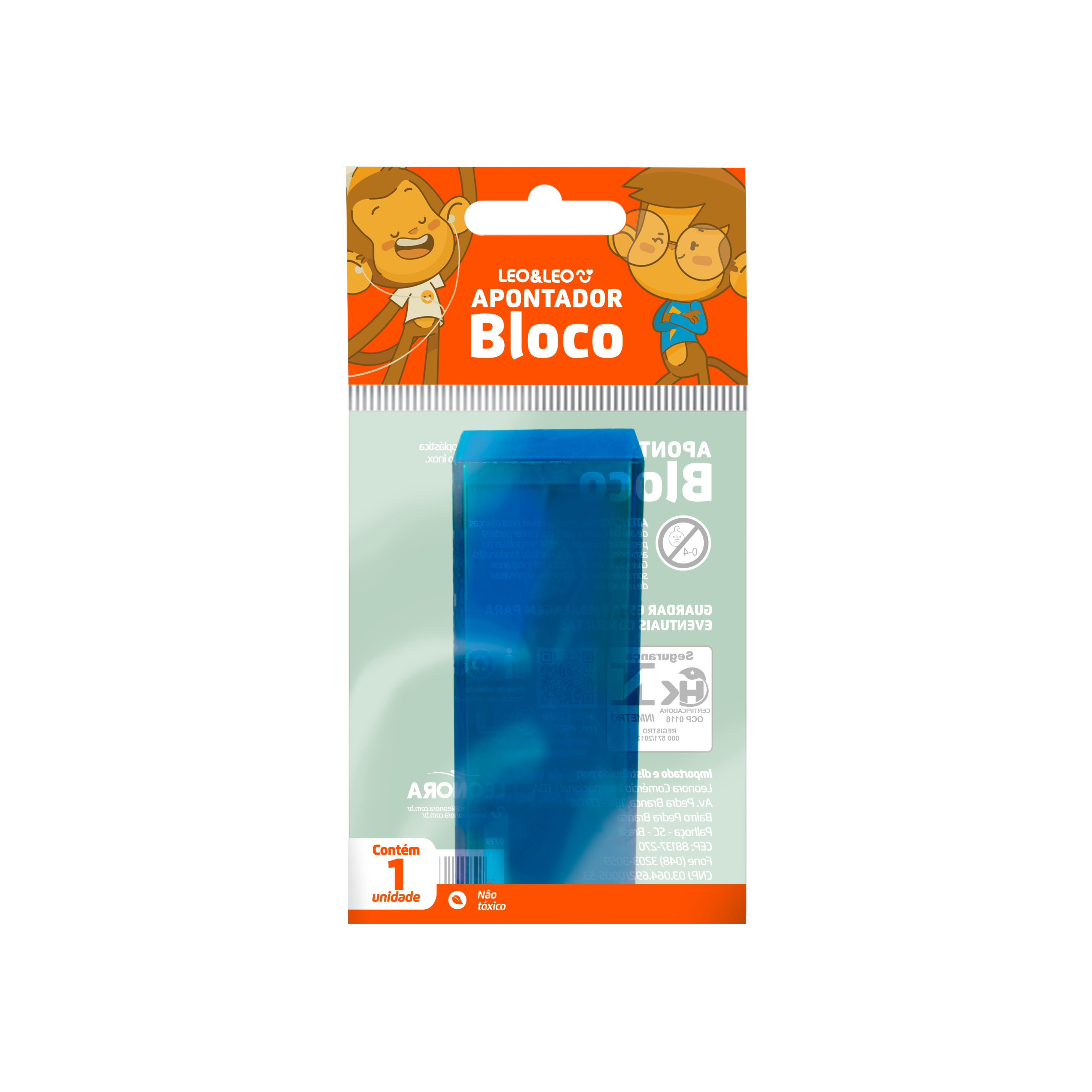 APONTADOR LEO&LEO RETANGULAR COM DEPOSITO BLISTER 4522