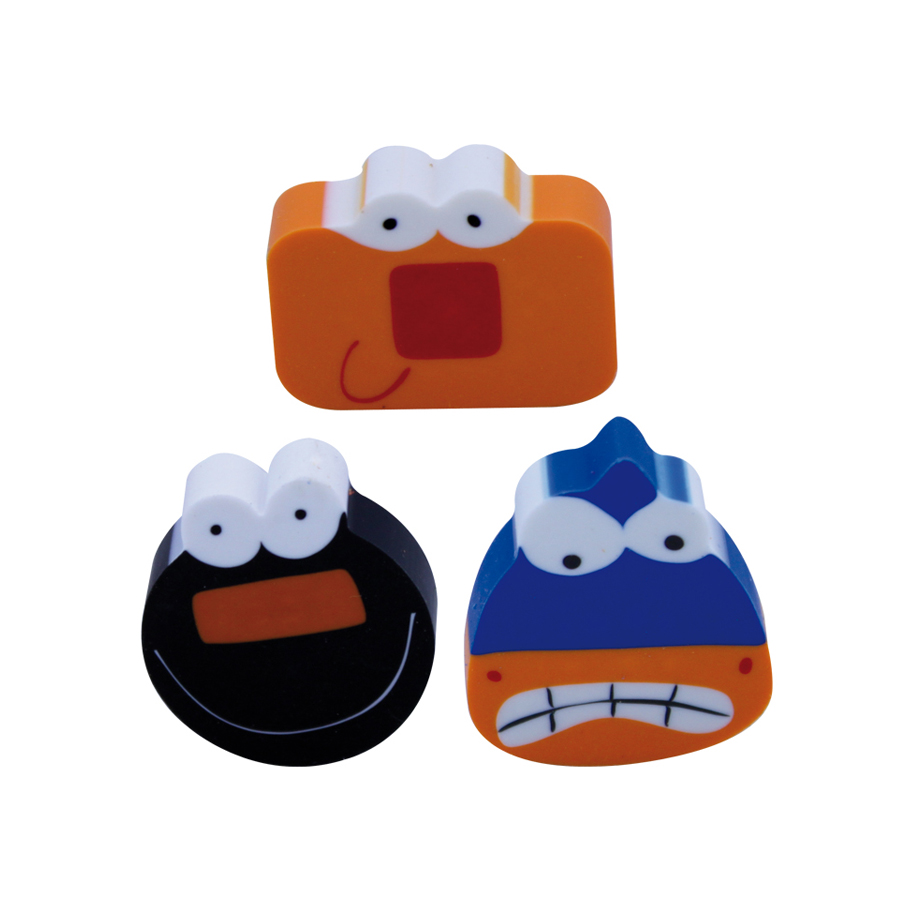 BORRACHA CIS CARINHAS DIVERTIDAS BL C/3