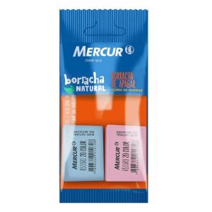 BORRACHA MERCUR BLISTER C/2 REC 20 COLOR