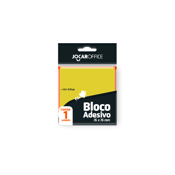 BLOCO JOCAR 76X76 ADESIVO AMARELO 91112