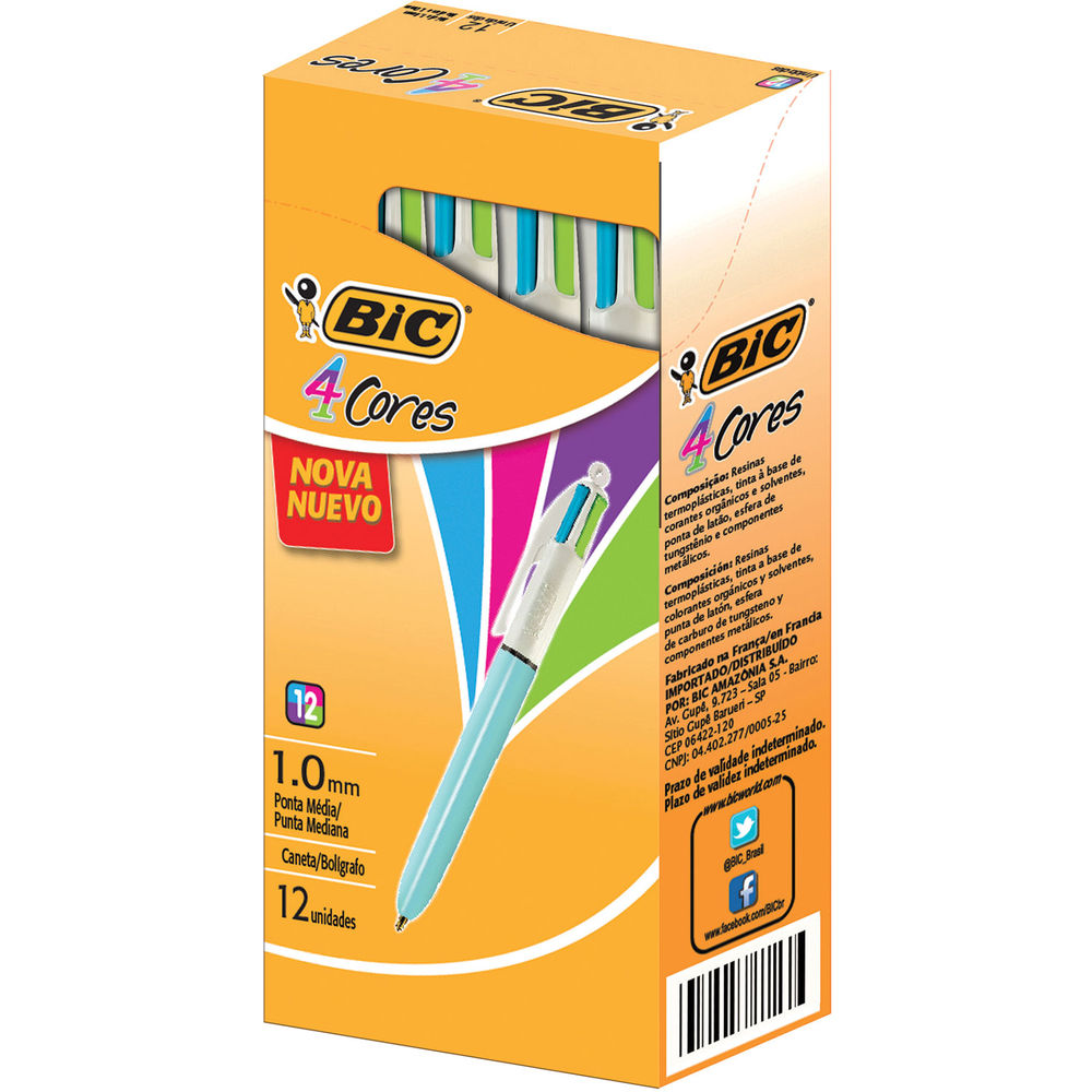 CANETA BIC 4 CORES FASHIO CORPO AZUL TURQUEZA 930206