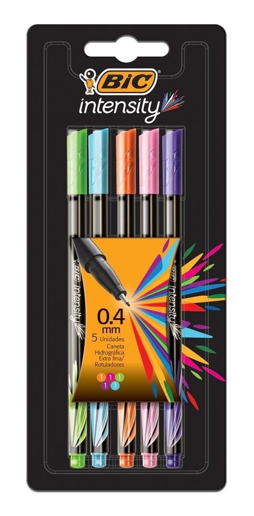 CANETA BIC HIDROCOR INTENSIT SORTIDO BLISTER C/5 930192