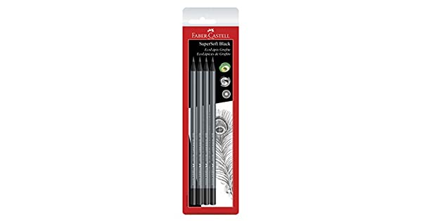 LAPIS FABER CASTELL SUPER SOFT BLACK C/4 SM/907SOFT
