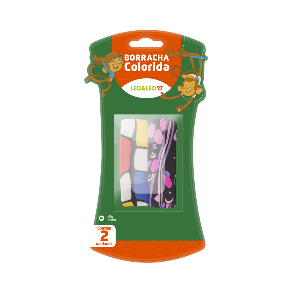 BORRACHA LEO&LEO COLORIDA BLISTER C/2 4192